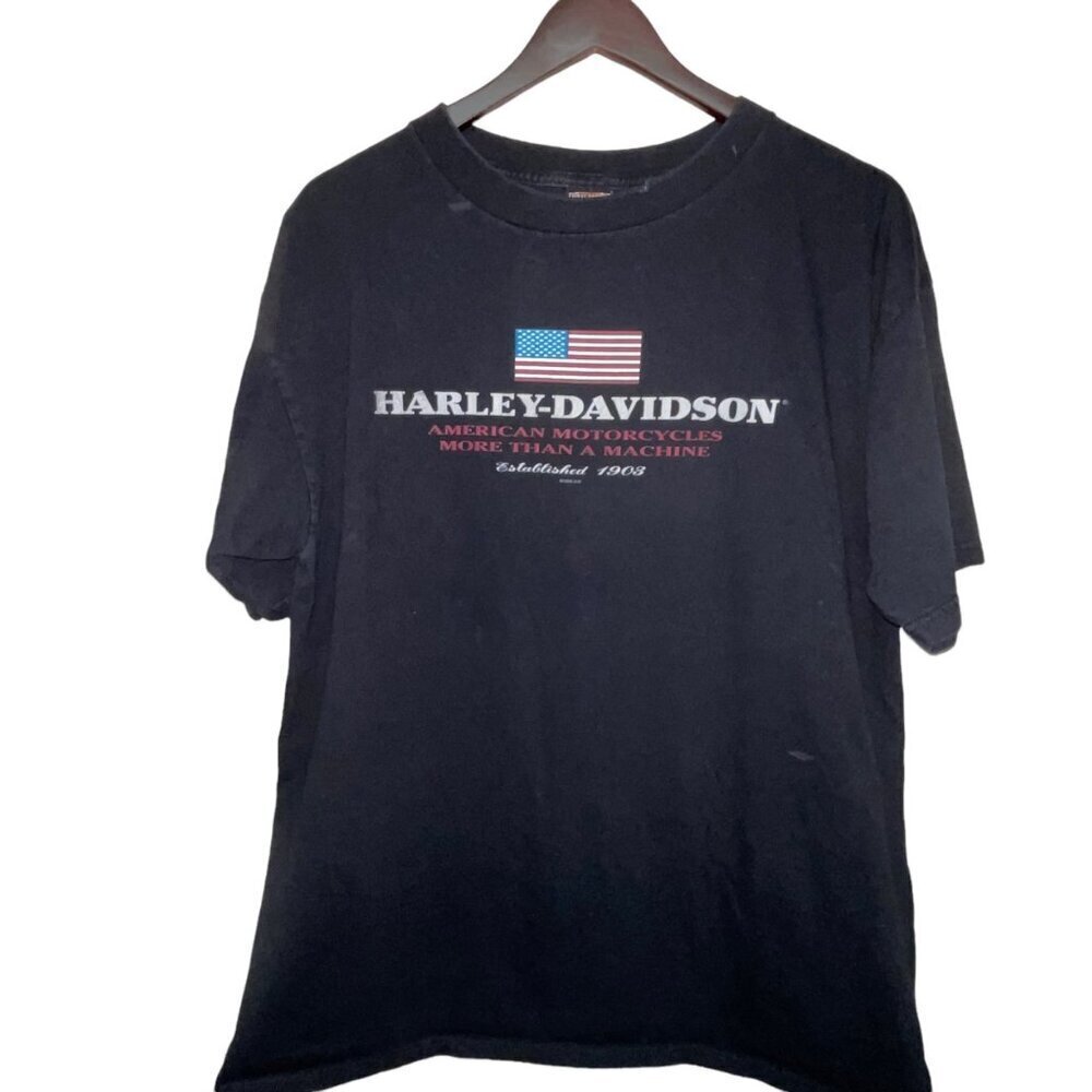 Harley Davidson Motorcycle Grove's Winchester Black Short Sleeve T-Shirt Size XL